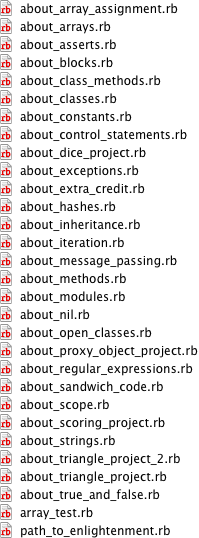 Ruby Koans files